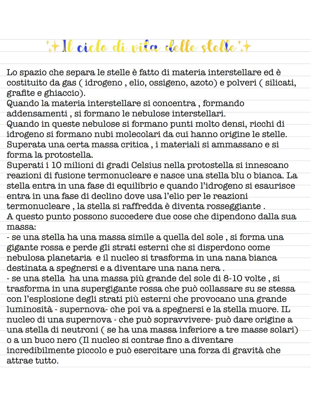 Le stelle
Le
Stelle sono sfere di gas caldissimo o plasma, formate per 1/ 75-80/ da
idrogeno e per il 20-25/ da elio le stelle brillano di l