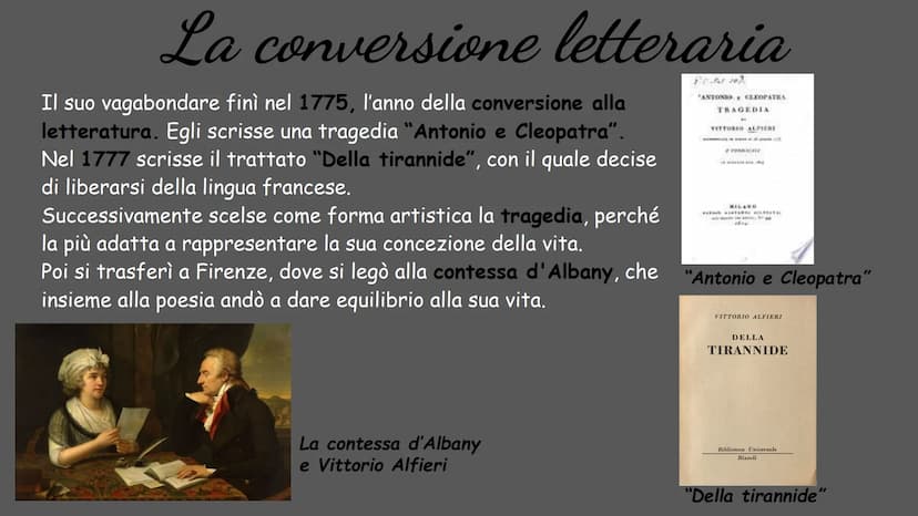 AL
FIE
RI
POETA TRAGICO
(1749-1803) La vita
Vittorio Amedeo Alfieri nacque ad Asti, in una nobile
famiglia, il 16 Gennaio 1749 e morì a Fire