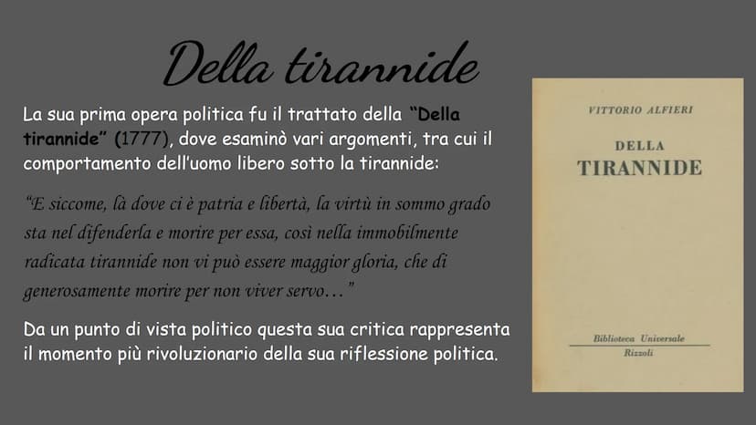 AL
FIE
RI
POETA TRAGICO
(1749-1803) La vita
Vittorio Amedeo Alfieri nacque ad Asti, in una nobile
famiglia, il 16 Gennaio 1749 e morì a Fire