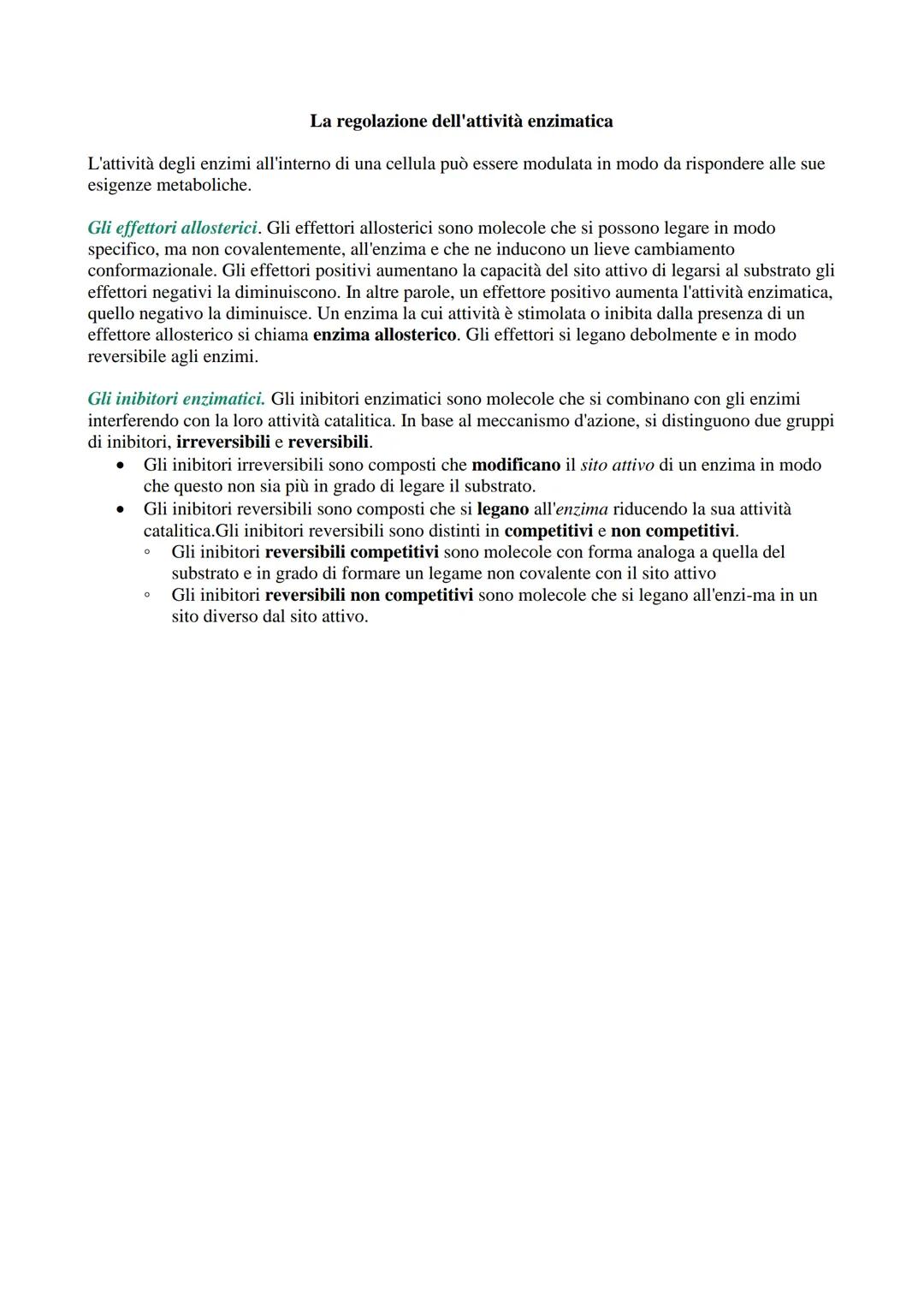 # Enzimi

definizione: Gli enzimi sono proteine globulari o sibozimi che svolgono la funzione di
catalizzatori biologici nei sistemi viventi