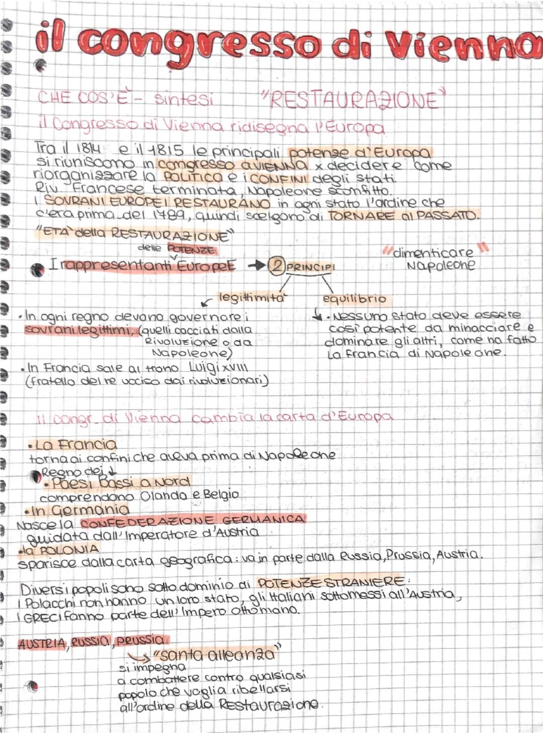 il congresso di Vienna
CHE COS'E - sintesi
"RESTAURAZIONE)
il Congresso di Vienna ridisegna l'Europa
Tra il 1814
eil 1815 le principali pote