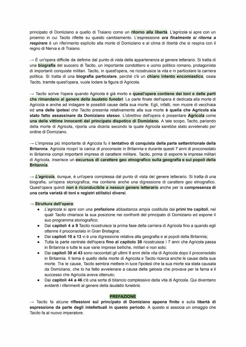 TACITO
→ È uno storico latino la cui data di nascita e di morte sono incerte. Nasce tra 55 e 58 e muore tra il
117 e il 120. Anche il luogo 