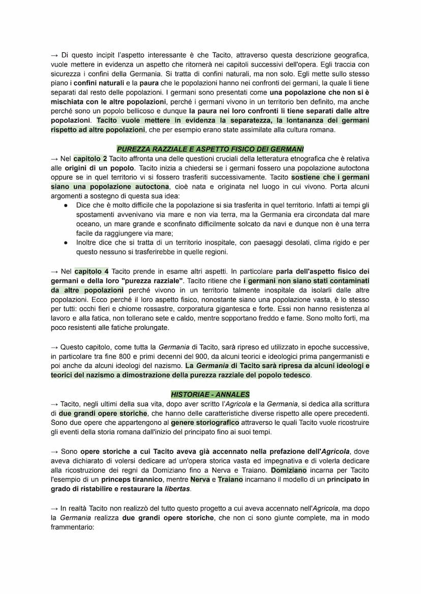 TACITO
→ È uno storico latino la cui data di nascita e di morte sono incerte. Nasce tra 55 e 58 e muore tra il
117 e il 120. Anche il luogo 