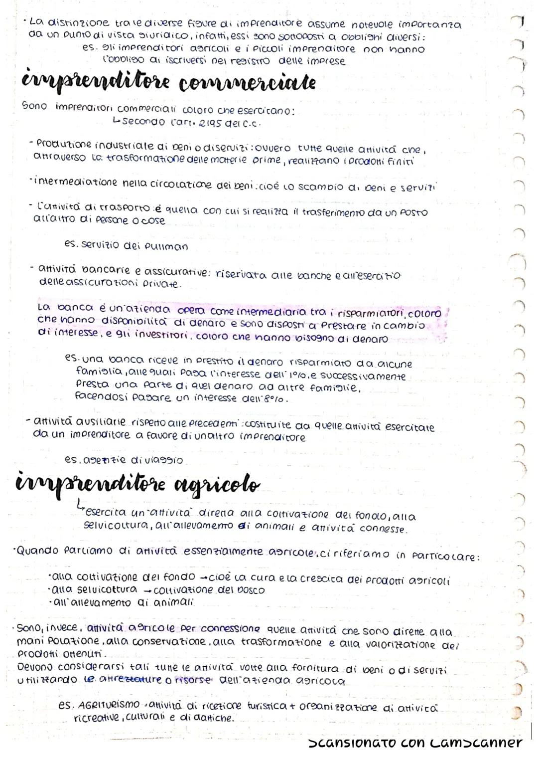 imprenditore
• L'art. 41 della costituzione riconosce la libertà, che deve
svolgersi nei limiti previsti dalla legge.
• La disci Plina speci