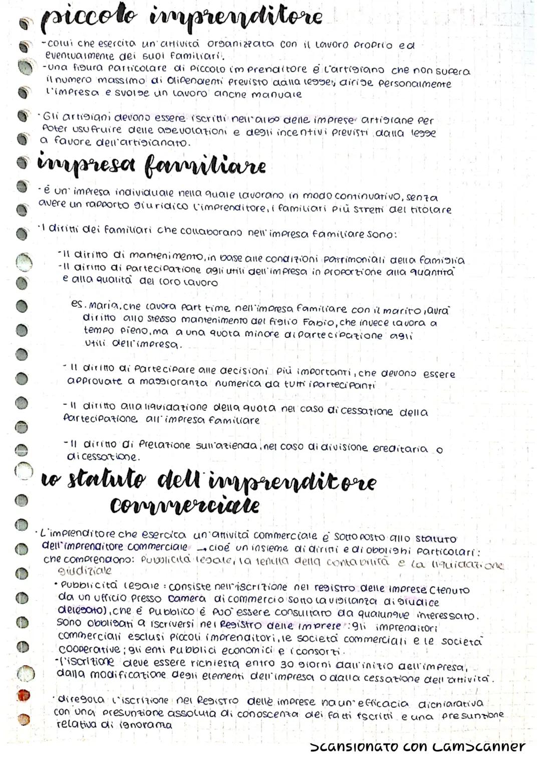imprenditore
• L'art. 41 della costituzione riconosce la libertà, che deve
svolgersi nei limiti previsti dalla legge.
• La disci Plina speci