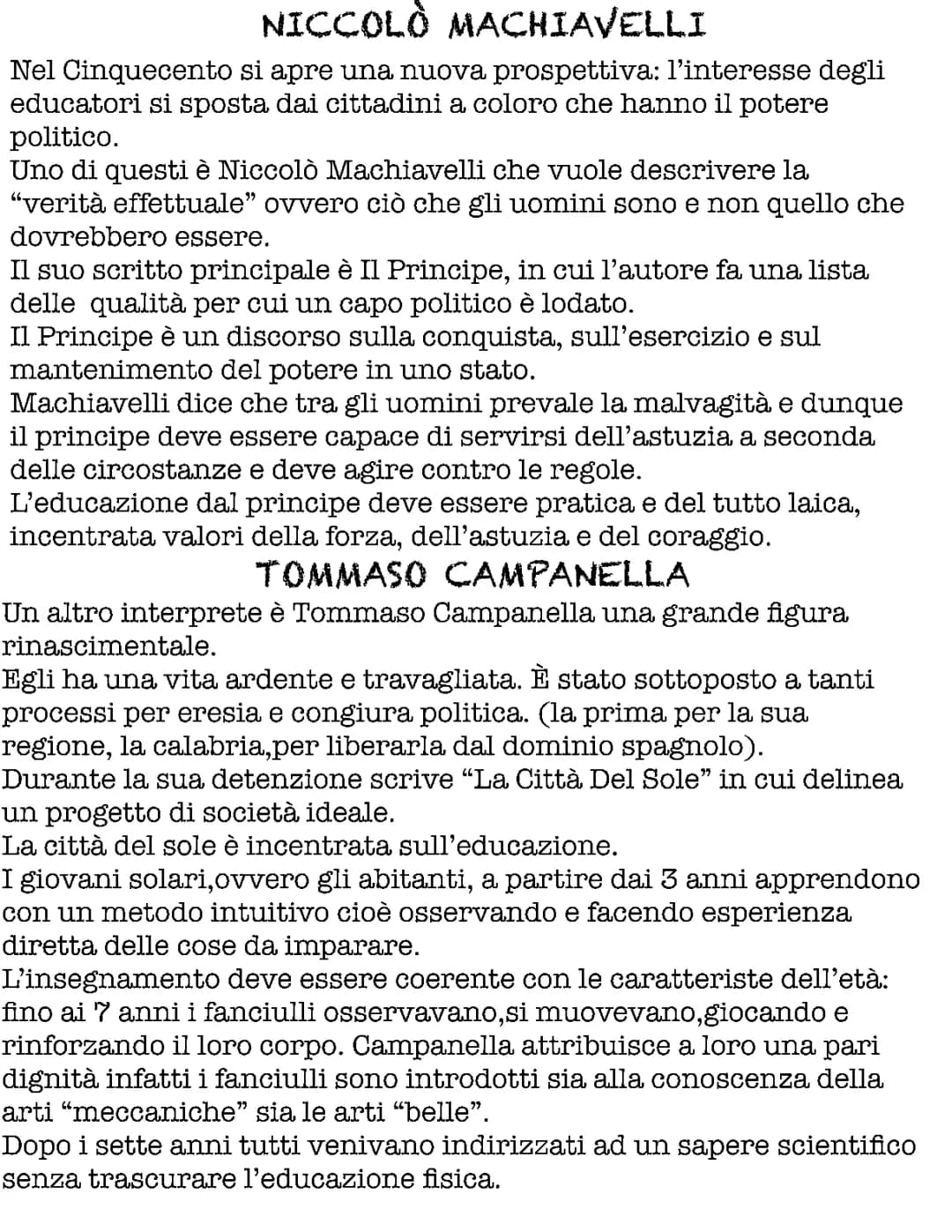  MACHIAVELLI, CAMPANELLA,ERASMO,TOMMASO MORO,MARTIN LUTERO,MELATONE,CALVINO,IGNAZIO DI LOYOLA E BACONE