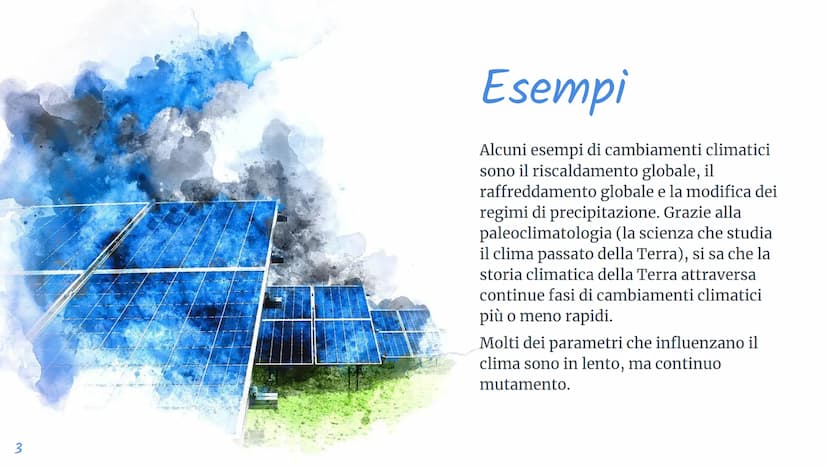 Luce Joan Ruffato
Il cambiamento
climatico 2
Introduzione
In climatologia con i termini cambiamenti climatici o mutamenti
climatici si indic