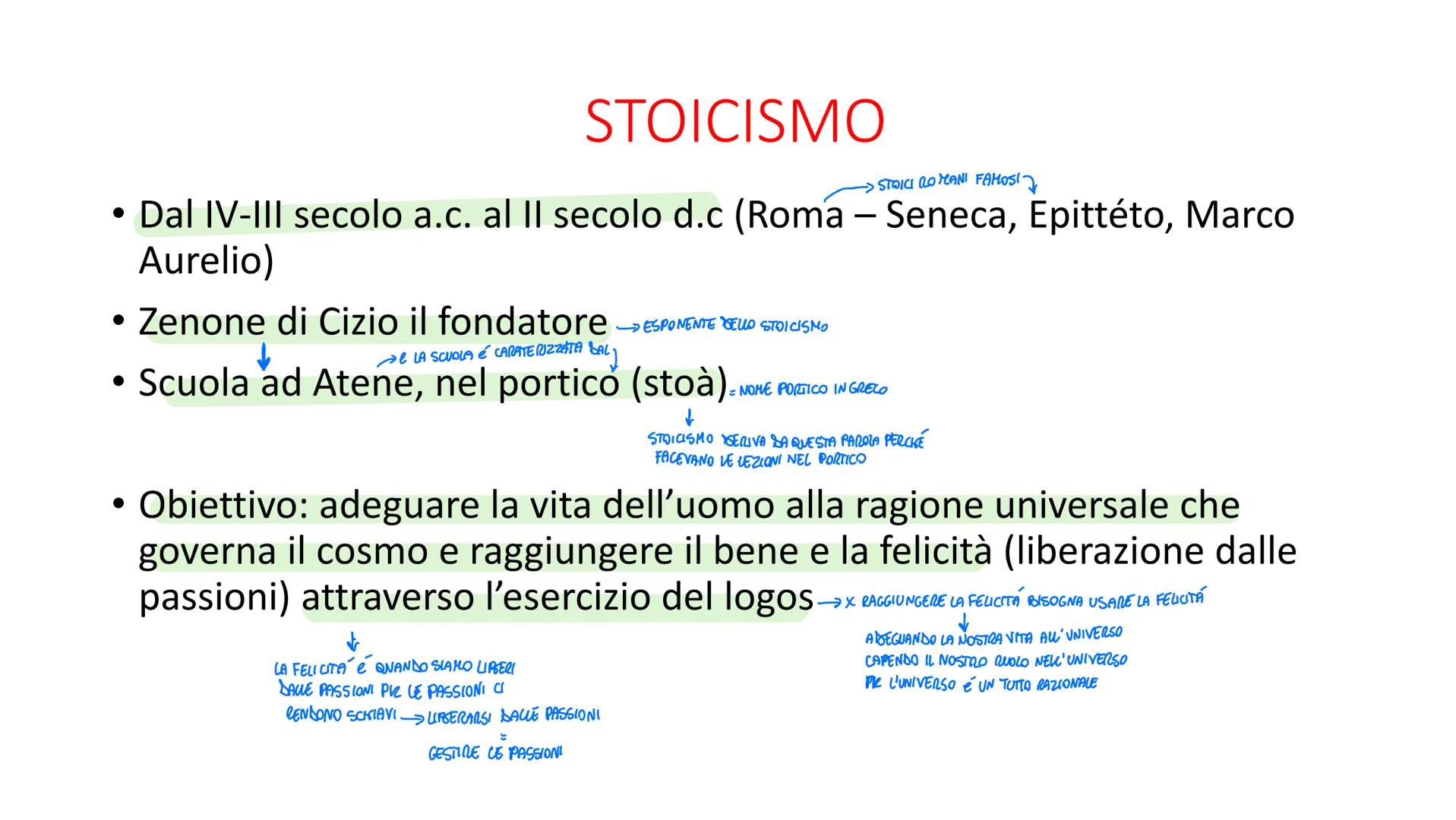 STOICISMO
STOICI ROMANI FAMOSI
• Dal IV-III secolo a.c. al II secolo d.c (Roma - Seneca, Epittéto, Marco
Aurelio)
• Zenone di Cizio il fonda