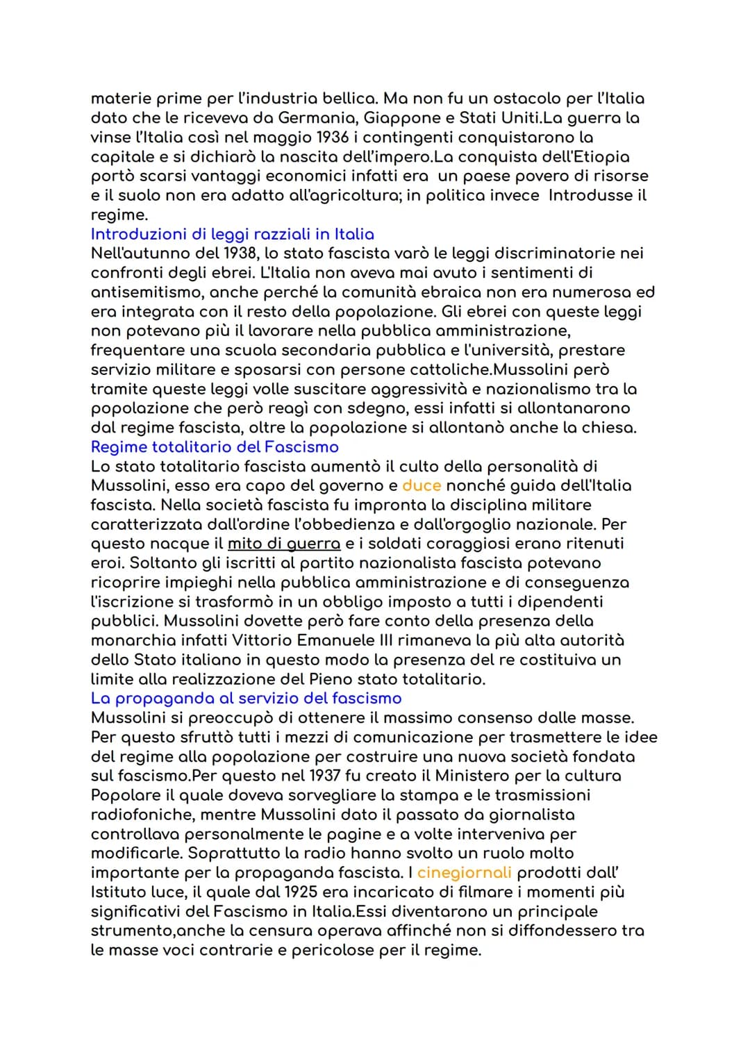 IL FASCISMO
Lezione 1 & 2
Alla fine della prima guerra mondiale l'Italia ebbe una grave crisi
economica e sociale, il Paese si era indebitat