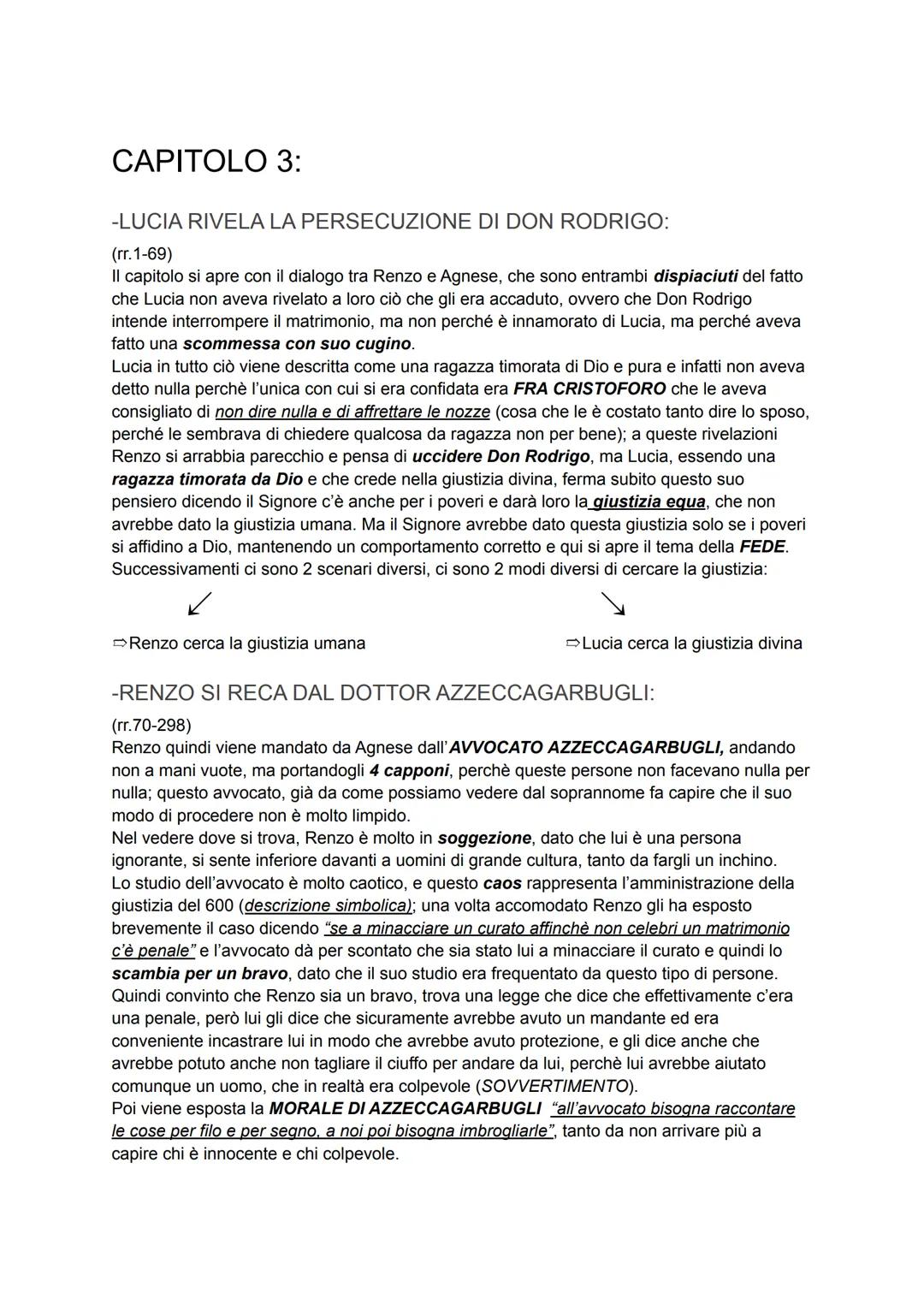 CAPITOLO 3:

-LUCIA RIVELA LA PERSECUZIONE DI DON RODRIGO:

(rr.1-69)
Il capitolo si apre con il dialogo tra Renzo e Agnese, che sono entram