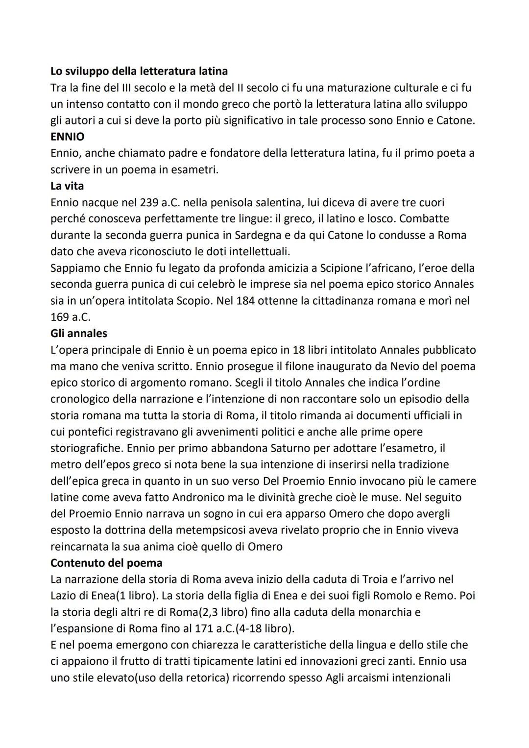 # Lo sviluppo della letteratura latina

Tra la fine del III secolo e la metà del II secolo ci fu una maturazione culturale e ci fu
un intens