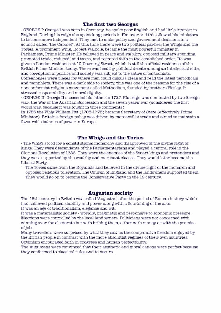 Know The first two George, The Wighs and the Tories, Augustan society, A chancing social reality, The rise of the novel thumbnail