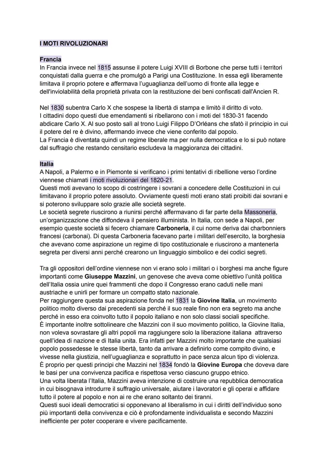 LA RESTAURAZIONE
La restaurazione inizia dopo la sconfitta di Napoleone, più precisamente nel 1814, periodo in
cui si tenne un Congresso a V
