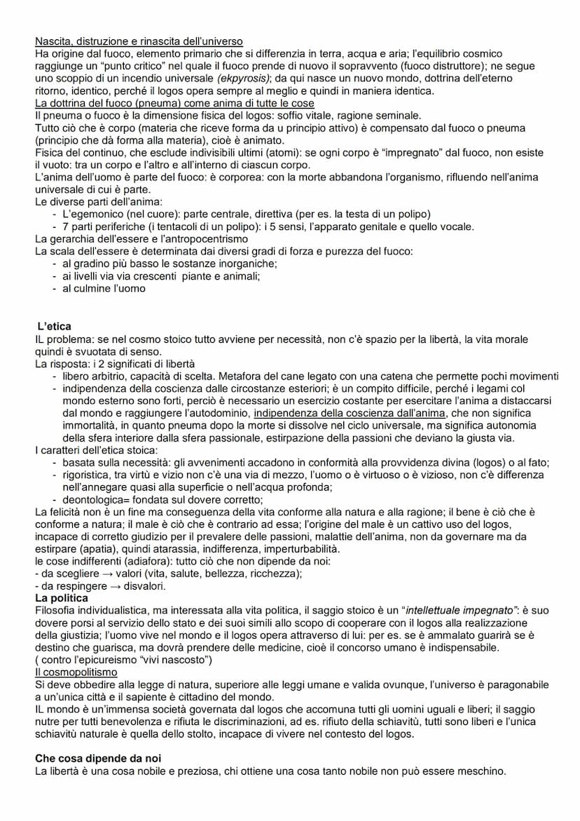 Lo Stoicismo
Scuola fondata da Zenone ad Atene nel 300 a.C., nel portico dipinto, si sviluppa lungo 5 secoli con profondi
modifiche dottrina