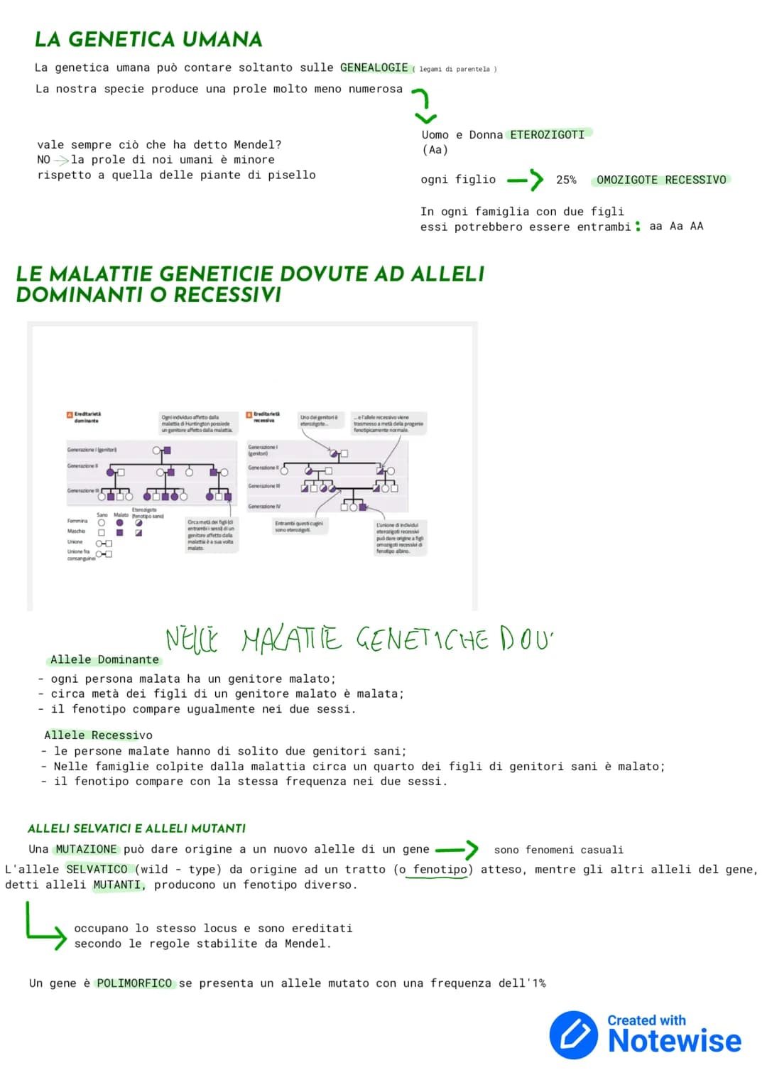 GENETICA
La GENETICA è lo studio delle leggi e dei meccanismi che permettono la trasmissione dei caratteri da una
generazione ad un' altra e