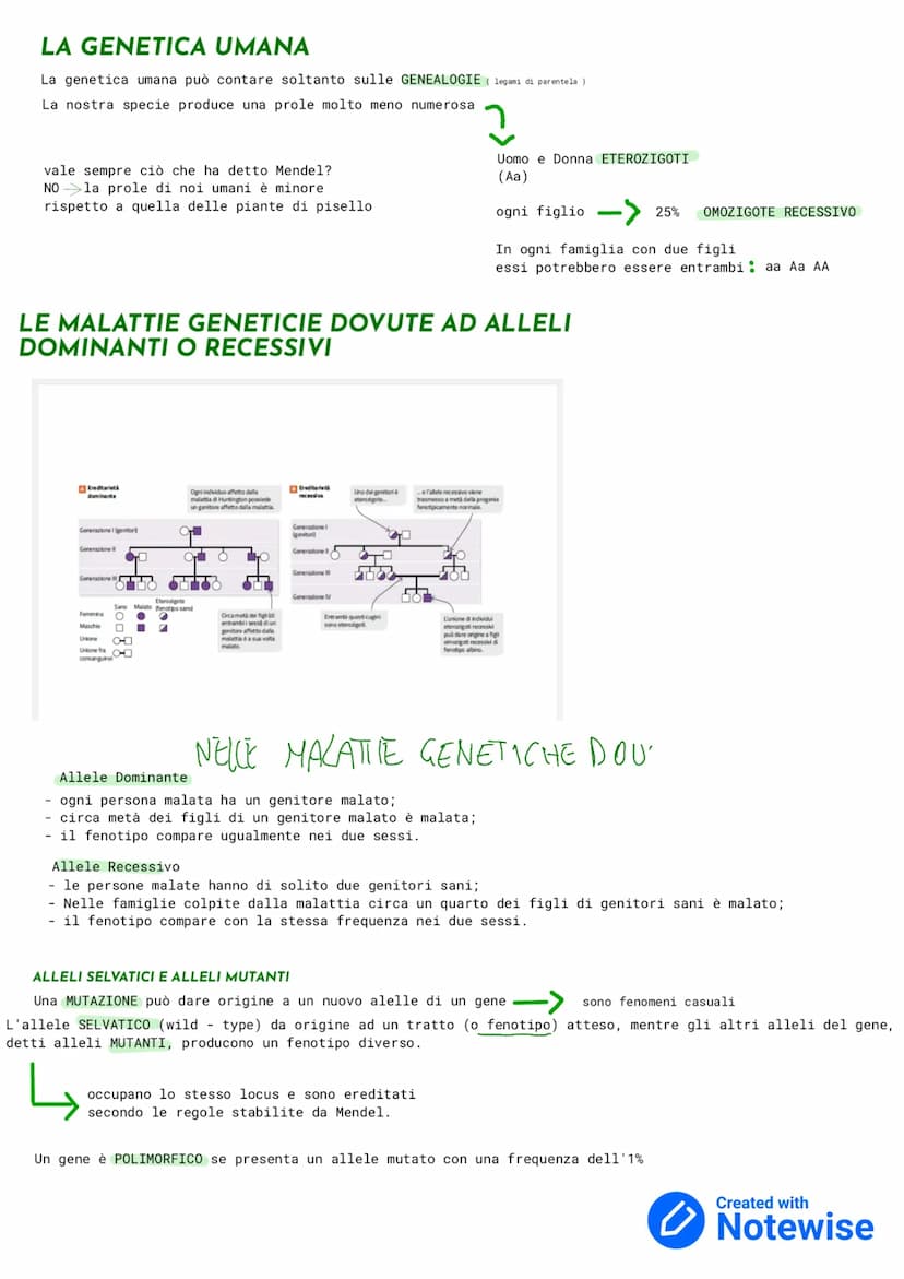 GENETICA
La GENETICA è lo studio delle leggi e dei meccanismi che permettono la trasmissione dei caratteri da una
generazione ad un' altra e