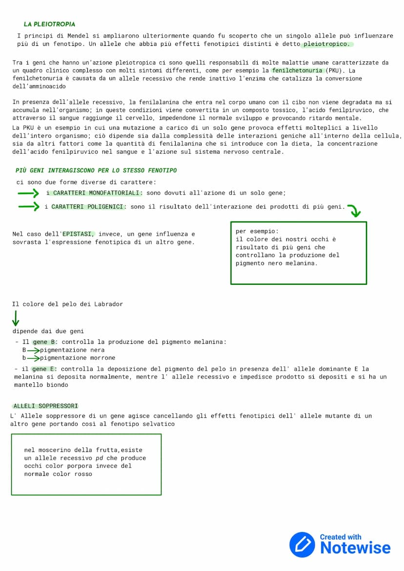 GENETICA
La GENETICA è lo studio delle leggi e dei meccanismi che permettono la trasmissione dei caratteri da una
generazione ad un' altra e