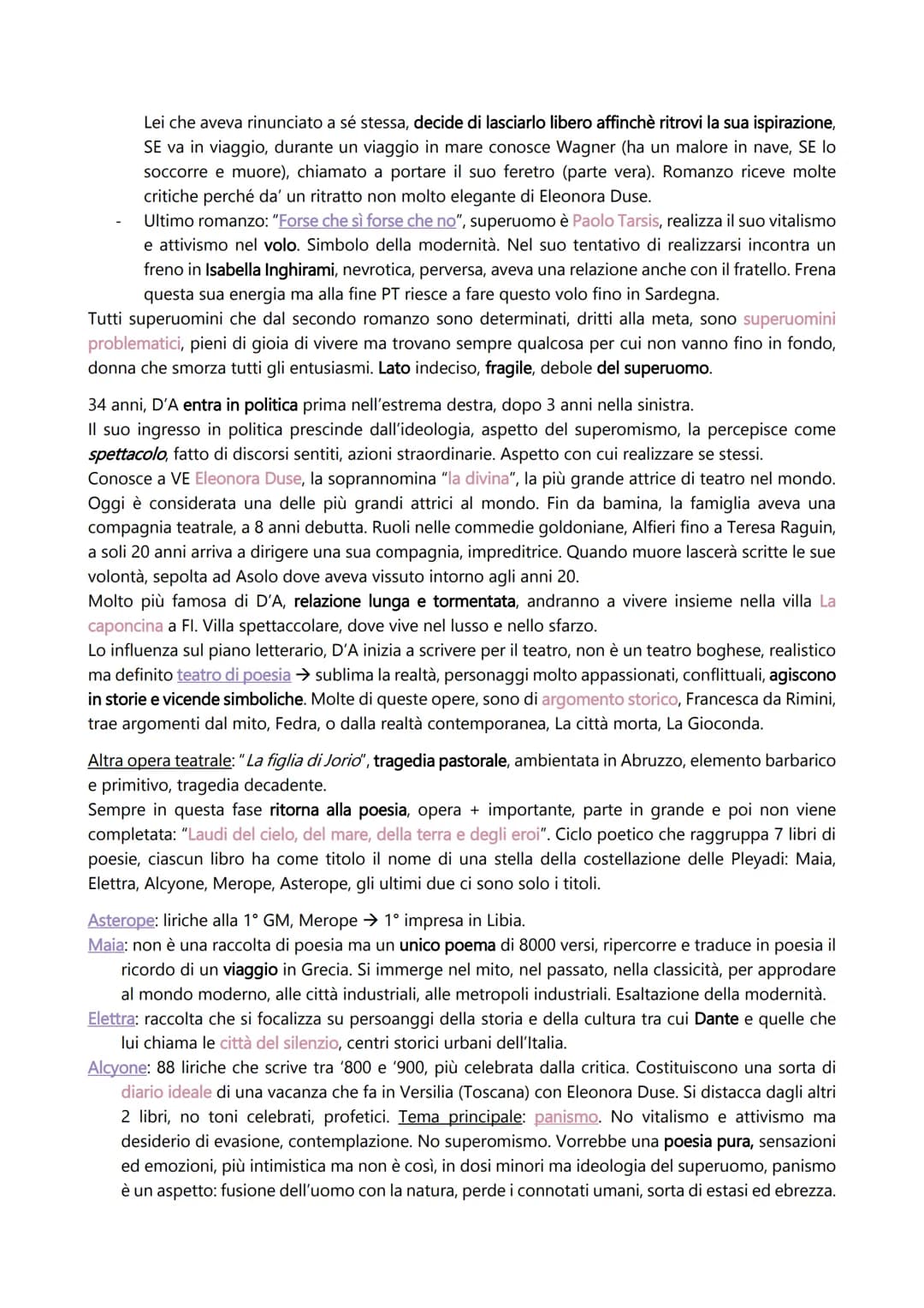 GABRIELE D'ANNUNZIO
BIOGRAFIA E OPERE
Clima decadente, maggior esponente insieme a Pascoli.
Protagonista del periodo tra '800 e '900, eserci