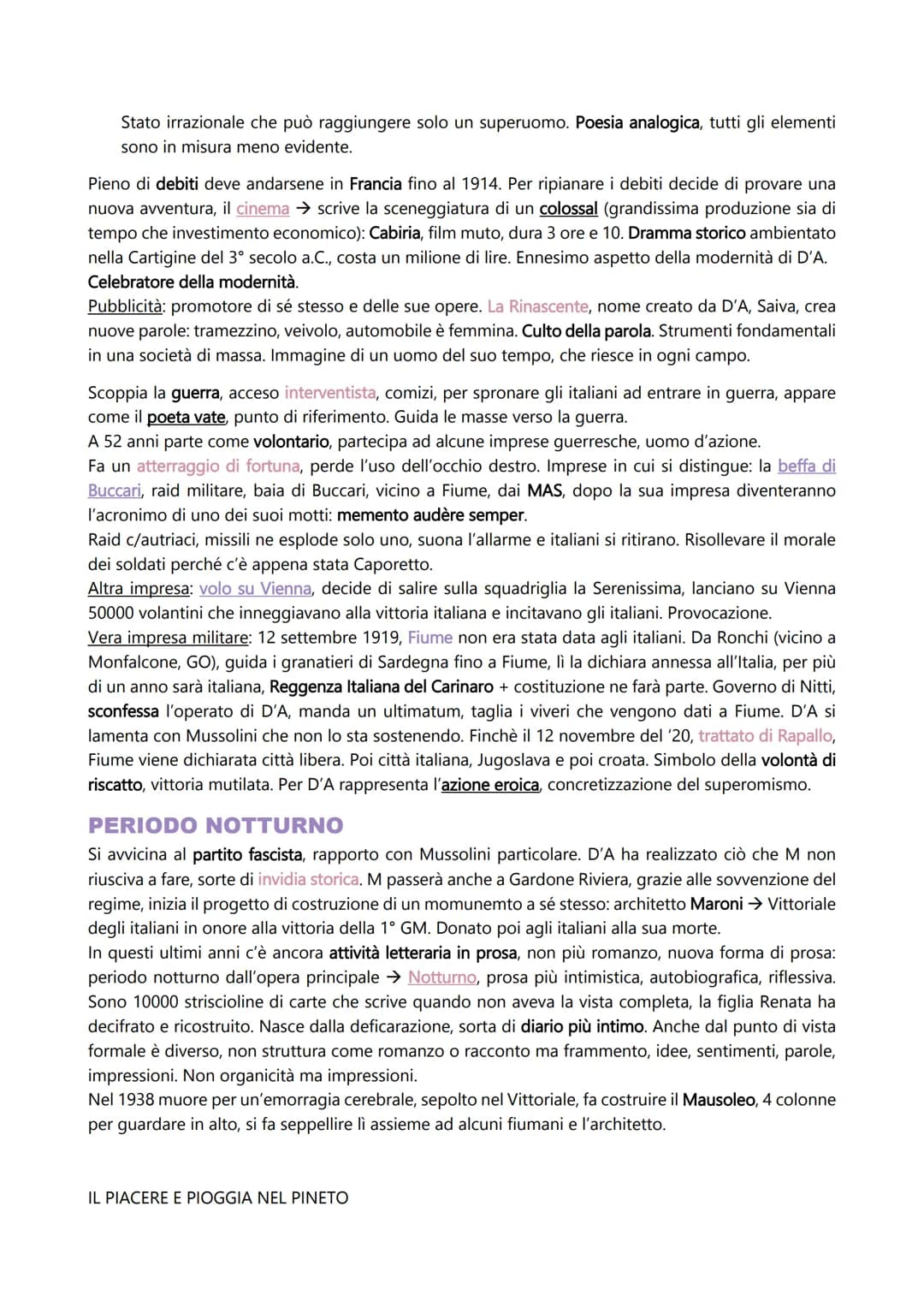 GABRIELE D'ANNUNZIO
BIOGRAFIA E OPERE
Clima decadente, maggior esponente insieme a Pascoli.
Protagonista del periodo tra '800 e '900, eserci