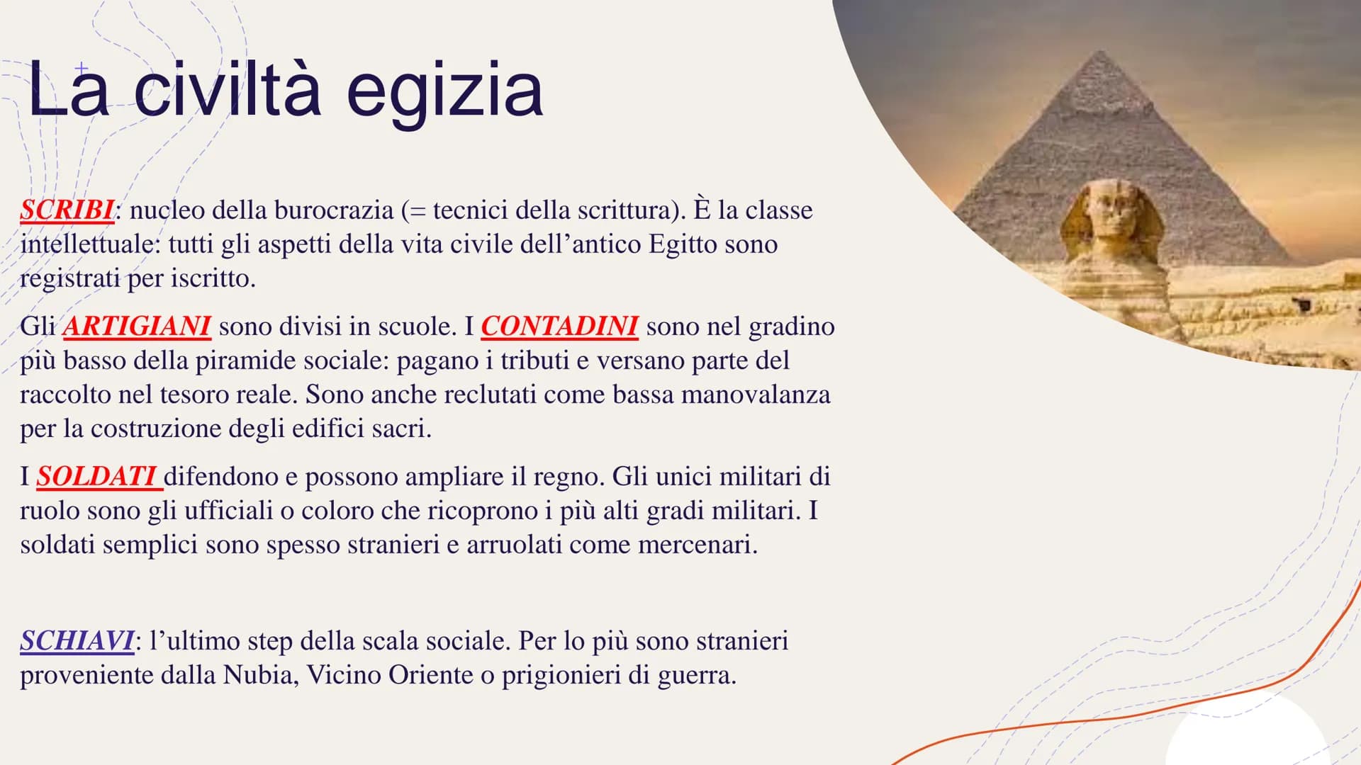 EGITTO
Eufrate in
MESOPOTAMI
La civiltà egizia
Anche sul Nilo si sviluppa una CIVILTÀ FLUVIALE. È proprio grazie all'ampio delta del fiume c