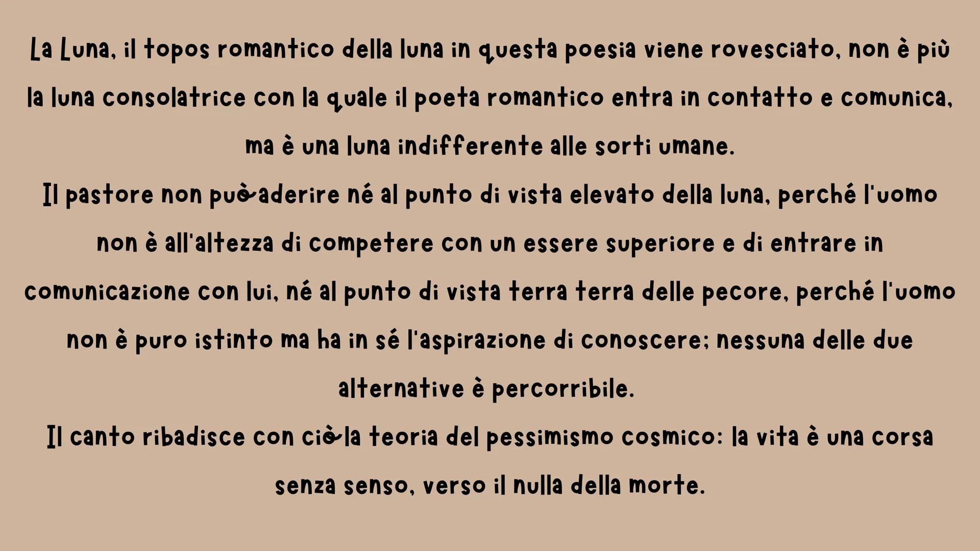 CANTO NOTTURNO DI UN
PASTORE ERRANTE
DELL'ASIA
GIACOMO LEOPARDI
(VV.61-FINE: PAG 154-156)
U Questo canto è stato composto tra l'ottobre del 