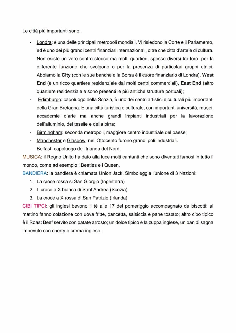 REGNO UNITO
II Regno Unito è composto dalla Gran Bretagna (Galles, Scozia e Inghilterra) e dall'Irlanda
del Nord. Fanno parte del Regno Unit