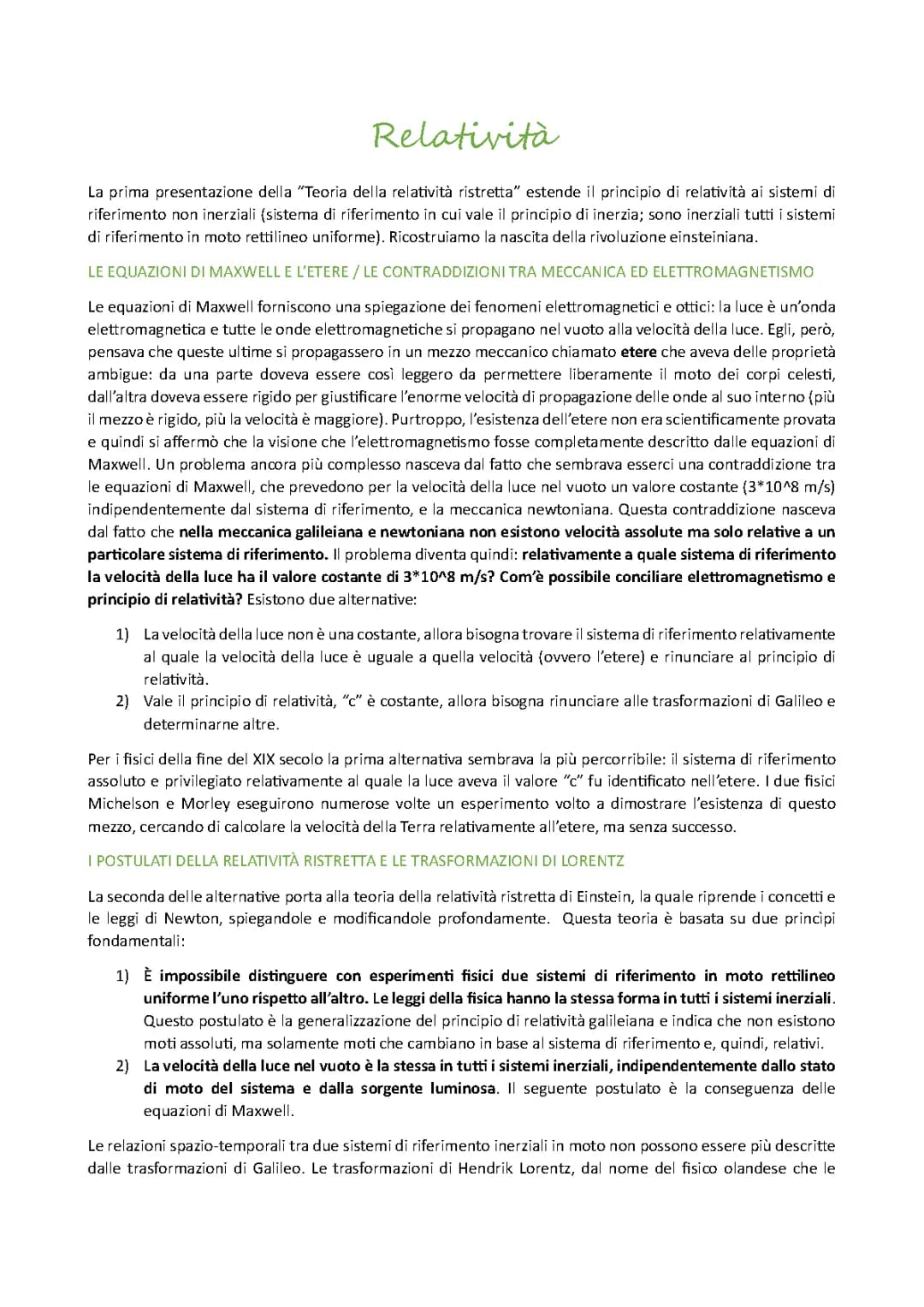 Relatività ristretta