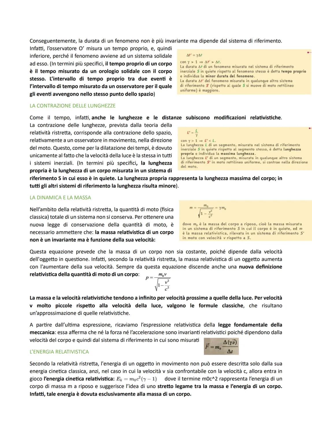 Relatività
La prima presentazione della "Teoria della relatività ristretta" estende il principio di relatività ai sistemi di
riferimento non