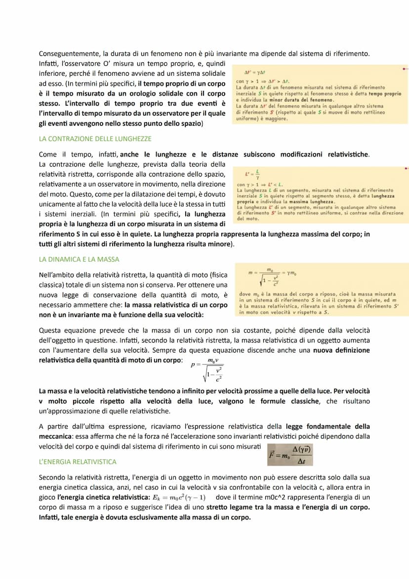 Relatività
La prima presentazione della "Teoria della relatività ristretta" estende il principio di relatività ai sistemi di
riferimento non