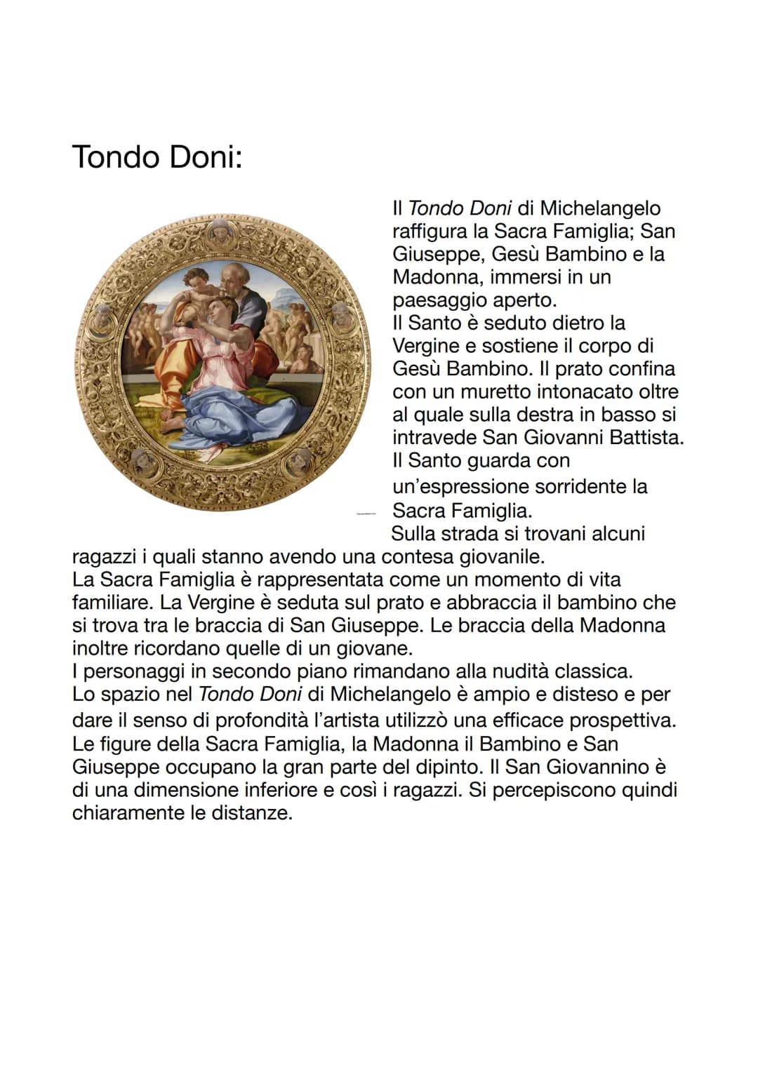 Michelangelo
Vita e filosofia artistica:
Michelangelo Buonarroti nasce a
Caprese il 6 marzo del 1475 da
Ludovico Buonarroti e da Francesca
d