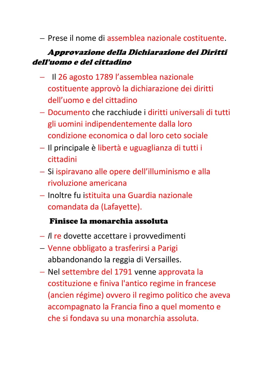 Rivoluzione francese
- Inizia il 14 luglio 1789 con la presa della Bastiglia
- Dopo viene approvata la dichiarazione dei diritti
dell'uomo e