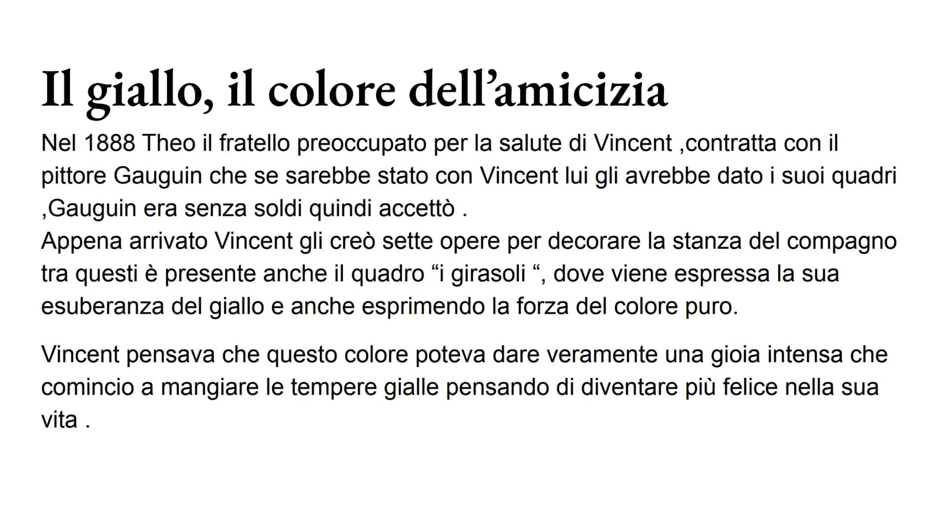 VINCENT
VAN
GOGH La storia
Vincent van Gogh iniziò a disegnare da bambino nonostante le critiche del padre
,un pastore protestante che gli i