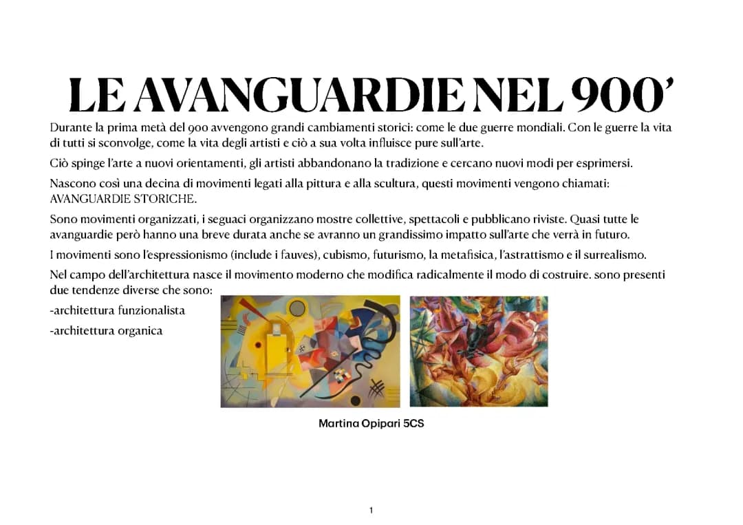 AVANGUARDIE DEL 900’