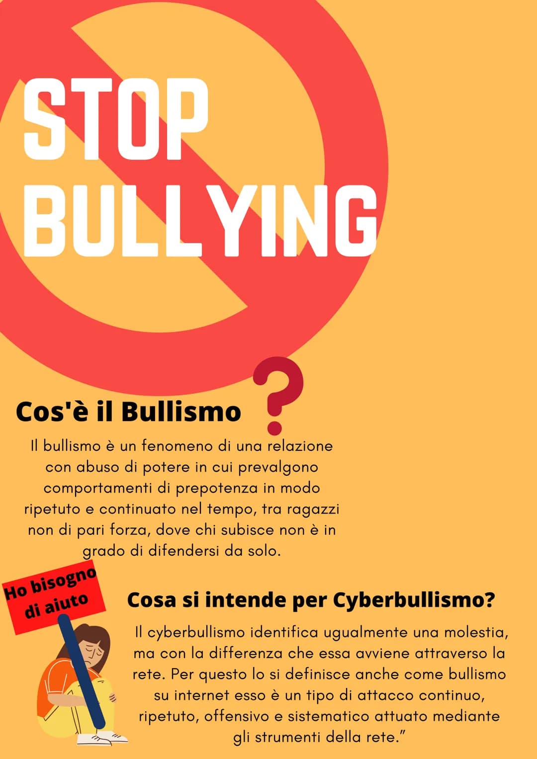 
<p>Il bullismo è un fenomeno che coinvolge l'abuso di potere in una relazione, in cui si manifestano comportamenti prepotenti in modo ripet