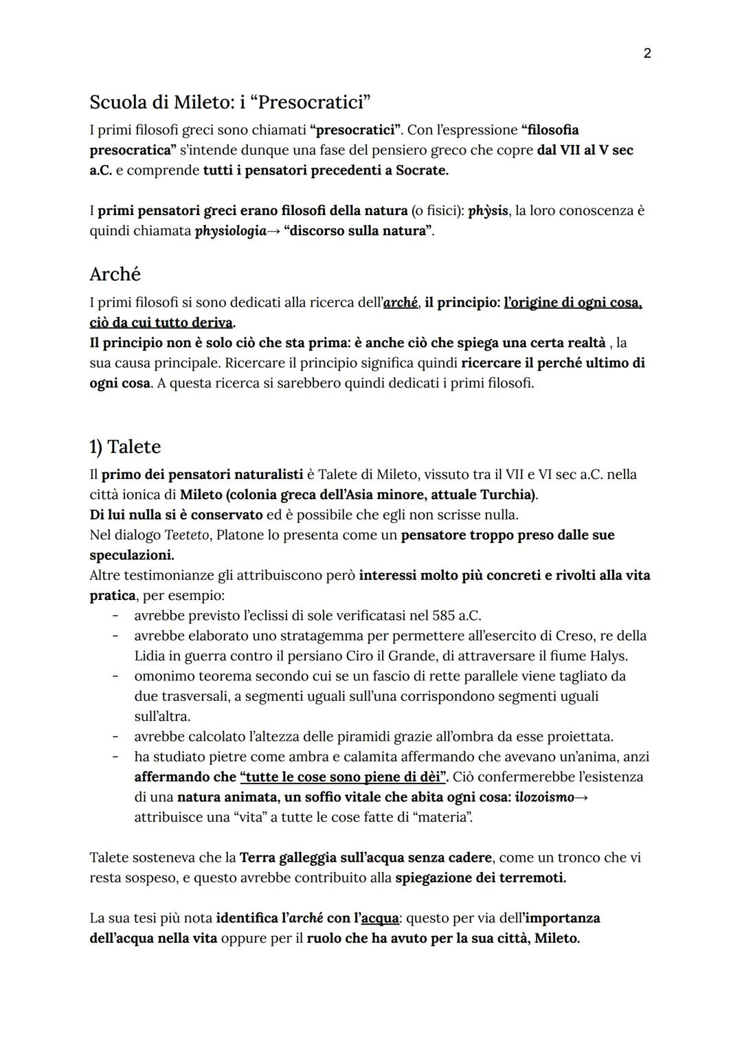 Nascita della filosofia
Il termine philosophia deriva dal greco e significa "amore per la sapienza" e viene usato
a partire da Socrate e Pla