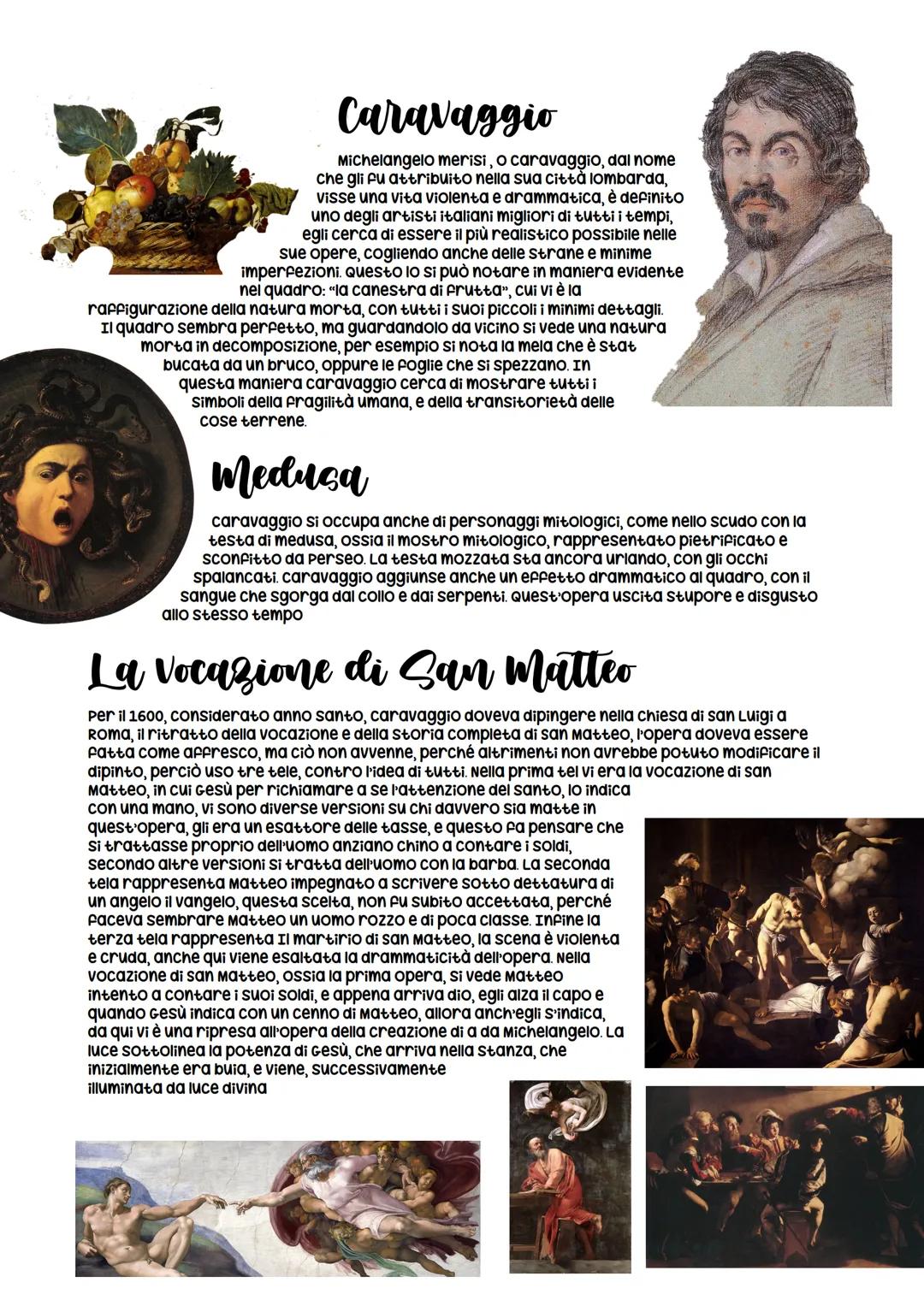 # Caravaggio

Michelangelo merisi, o caravaggio, dal nome
che gli fu attribuito nella sua città lombarda,
visse una vita violenta e drammati