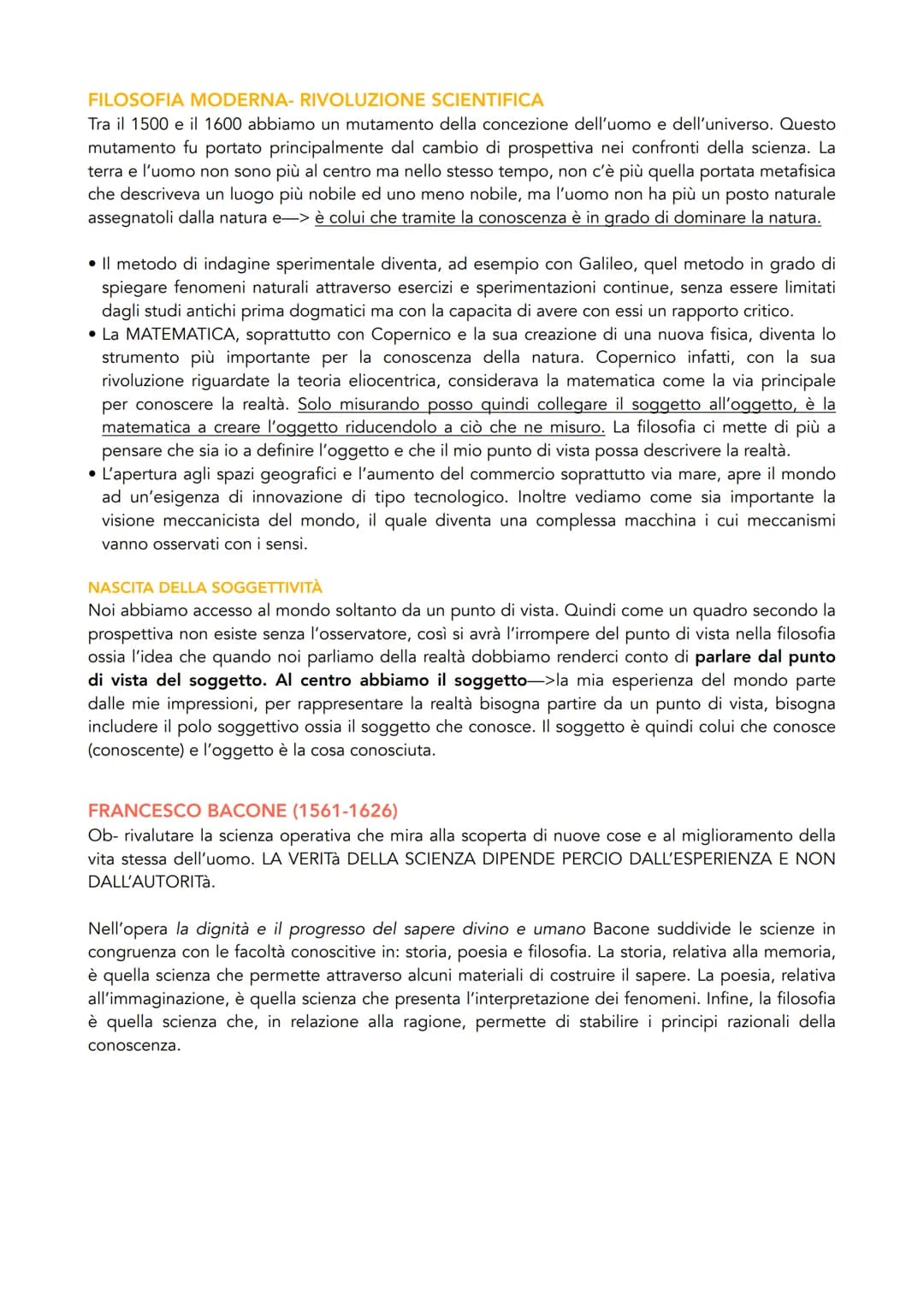 FILOSOFIA MODERNA- RIVOLUZIONE SCIENTIFICA
Tra il 1500 e il 1600 abbiamo un mutamento della concezione dell'uomo e dell'universo. Questo
mut