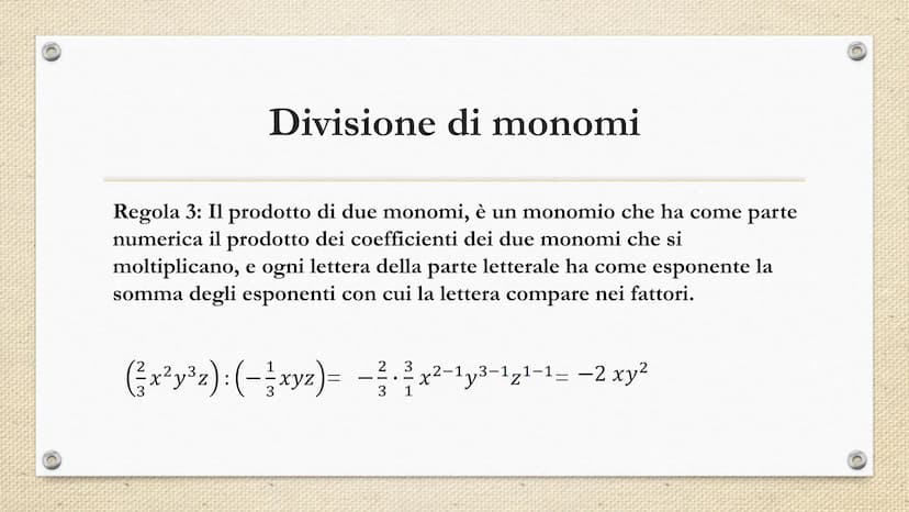 Monomi e polinomi Che cos'è un monomio?
- -
PARTE
NUMERICA
SEGNO
2
3
15 x² y³ z
/
PARTE
LETTERALE Quando due più monomi si dicono
simili?
- 