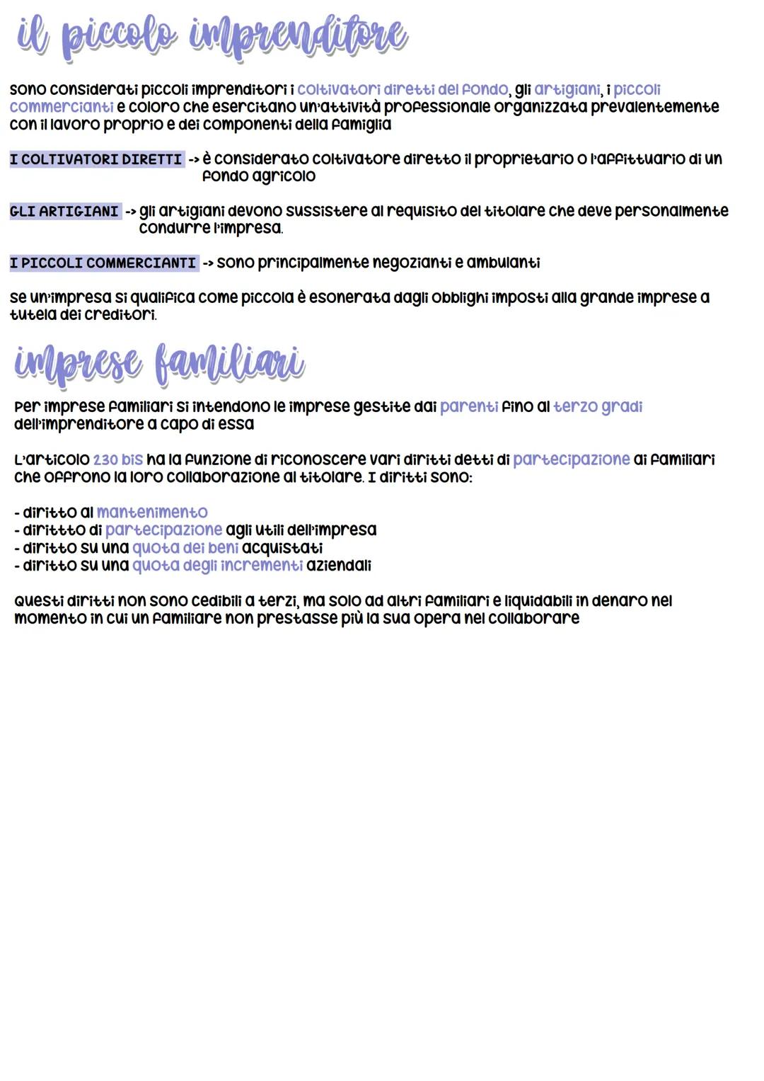 L'Imprenditore
L'imprenditore è colui che esercita professionalmente un'attività economica organizzata al
fine della produzione o dello scam