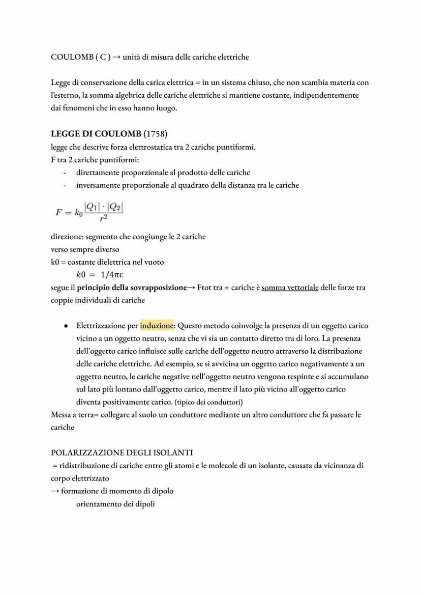 FISICA MATURITÀ
L'elettrizzazione è il processo mediante il quale gli oggetti acquistano una carica elettrica, che
può essere positiva o neg