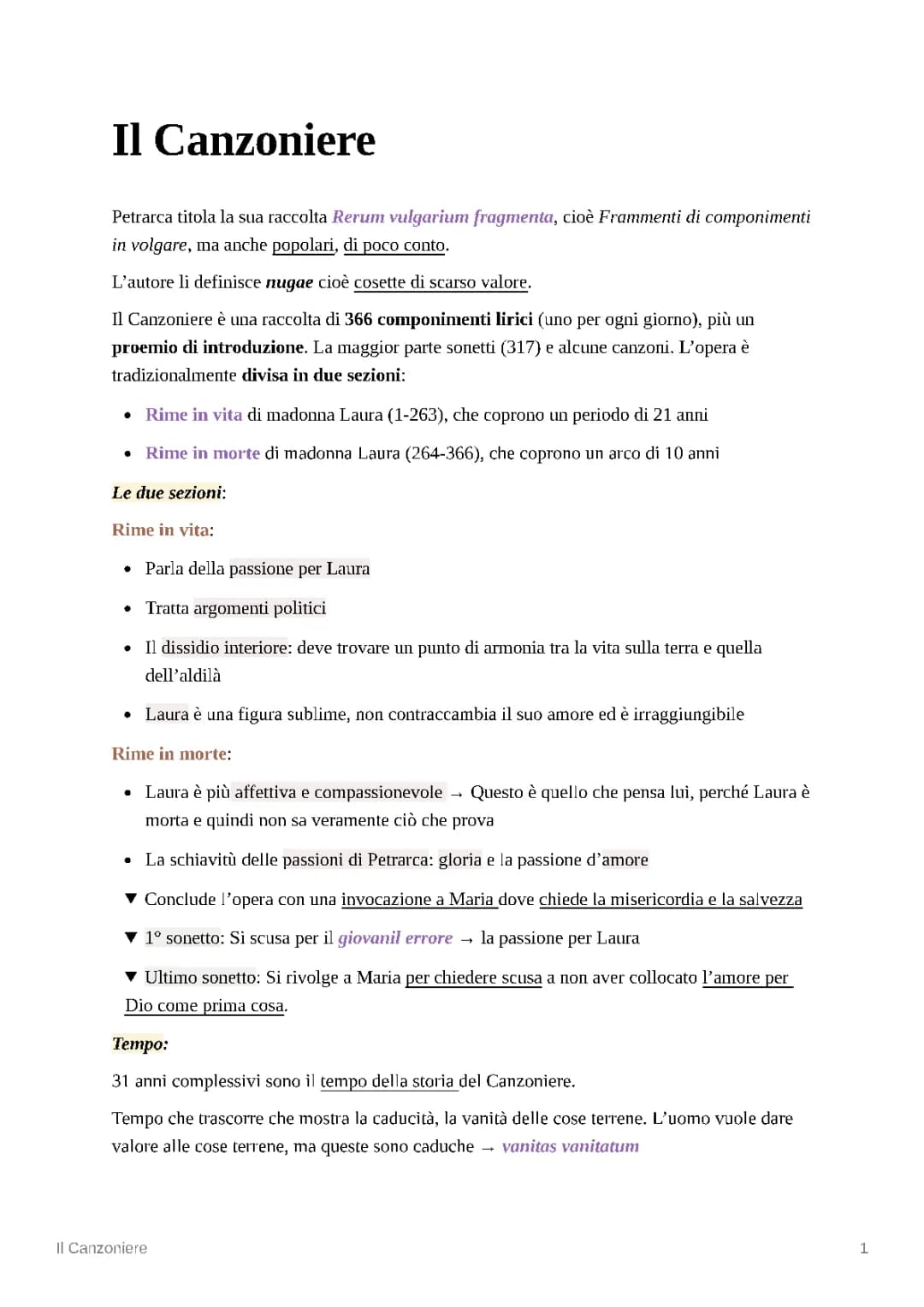 Il Canzoniere Petrarca