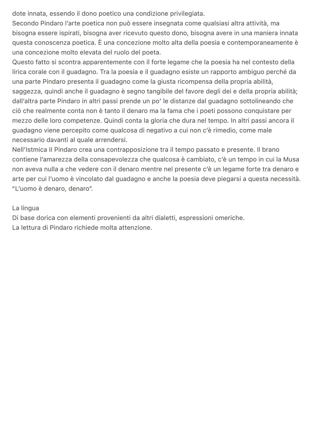 Pindaro
Il poeta più importante della lirica corale.
Disponiamo di epinici composti da Pindaro giunti fino a noi in una forma completa.
Nasc