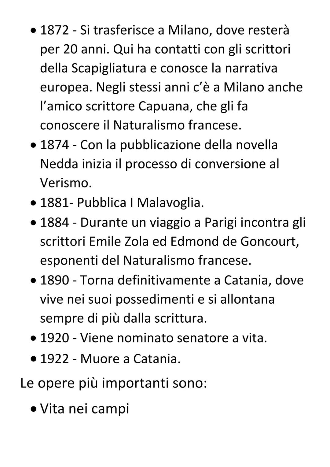 Giovanni Verga
Vita e opere
Giovanni Verga è tra i
narratori italiani più noti della
seconda metà dell'800. Fu
autore di romanzi, novelle e
