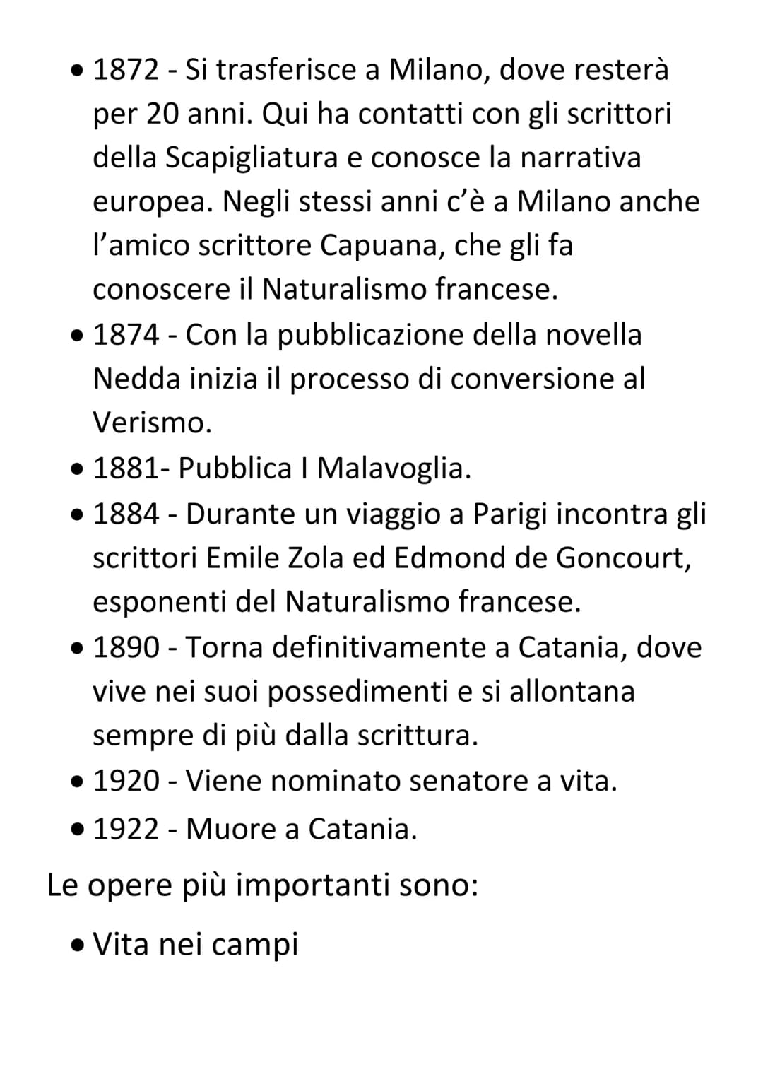 Giovanni Verga
Vita e opere
Giovanni Verga è tra i
narratori italiani più noti della
seconda metà dell'800. Fu
autore di romanzi, novelle e
