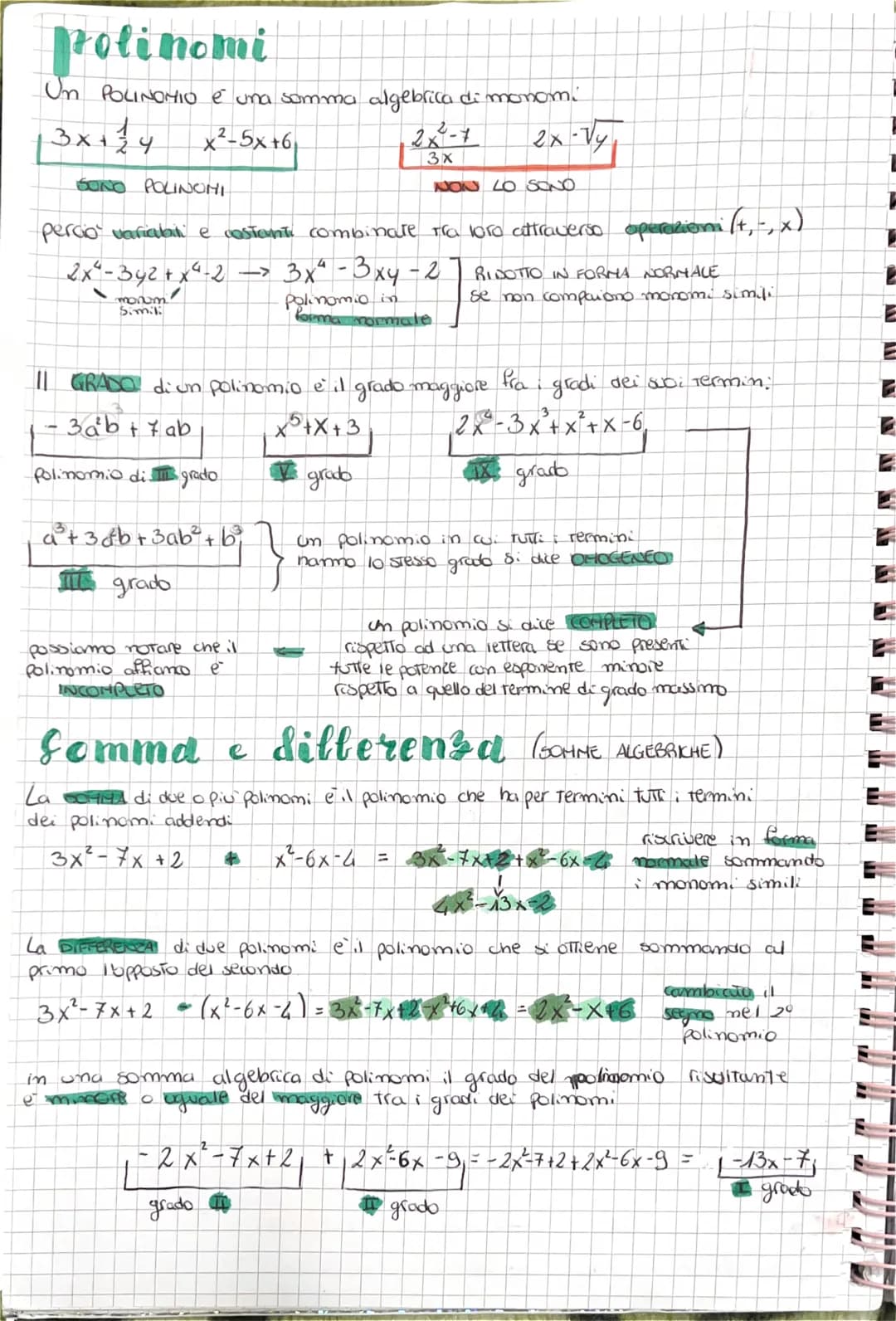 Monomi
Un MONOHIO è un'espressione algebrica in cui compaiono solo moltiplication.
tra numeri e lettere, eventualmente elevate ad esponente
