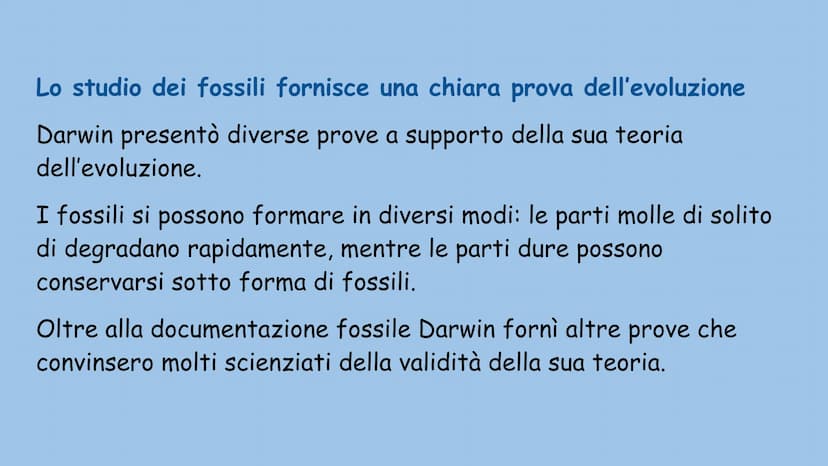 La teoria dell'evoluzione
Charles Darwin La teoria dell'evoluzione biologica spiega come le specie si
modificano nel tempo, e venne formulat
