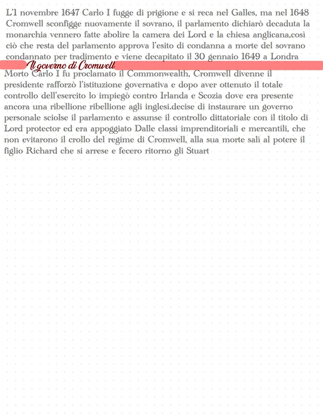 # Prima rivoluzione inglese

## Un epoca di conflitti

L'Europa del XVII secolo è caratterizzata da forti tensioni interne ai regni, i
contr