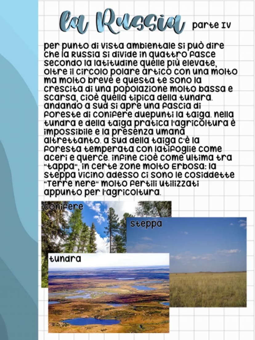 La Russia
la fascia settentrionale dell'Eurasia
la Russia è un paese vastissimo e na
un'estensione di circa 17 milioni di km² circa 17
volte