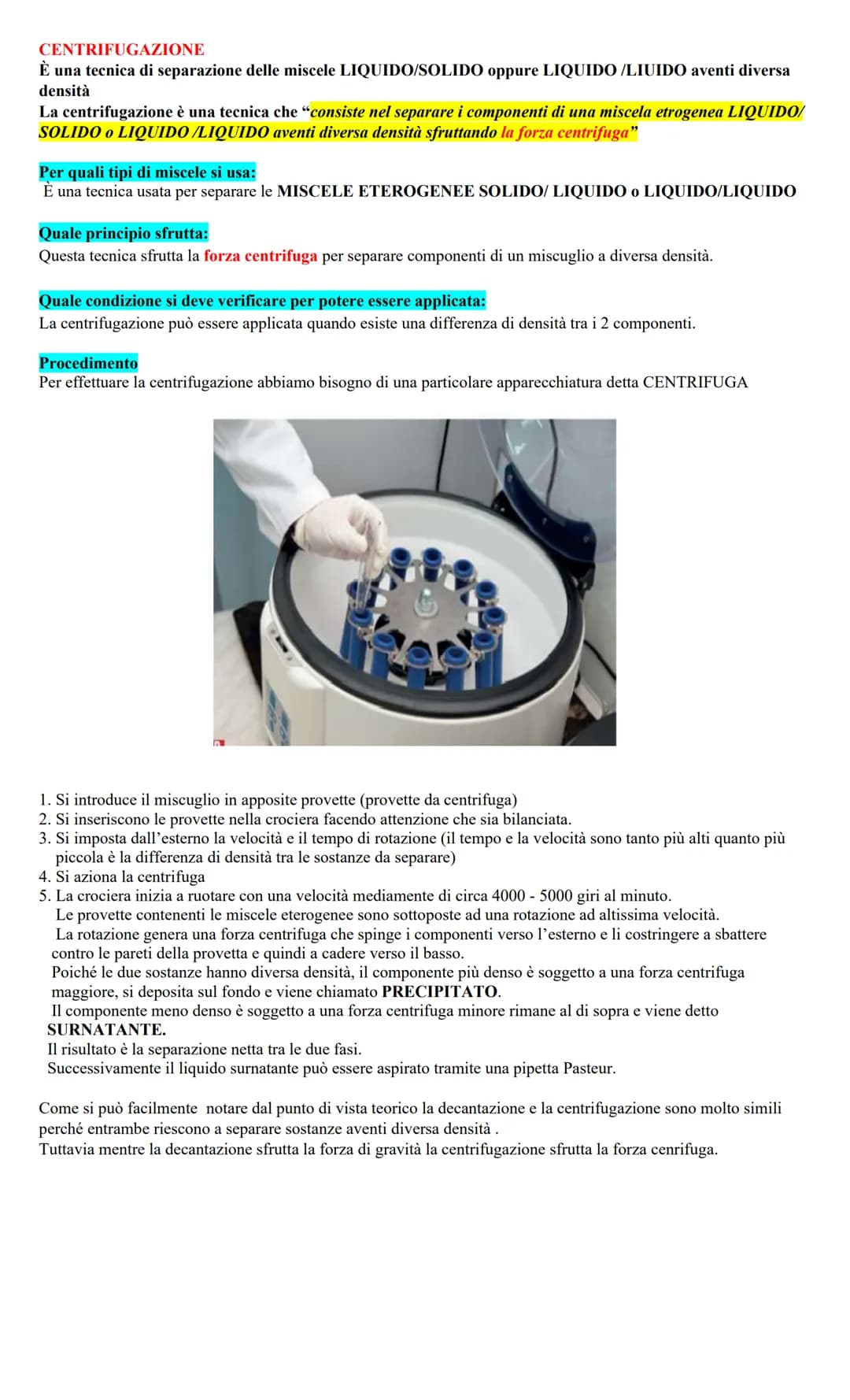 METODI DI SEPARAZIONE DELLE MISCELE ETEROGENEE
Le miscele eterogenee possono essere separate nelle SOSTANZE PURE di partenza mediante opport