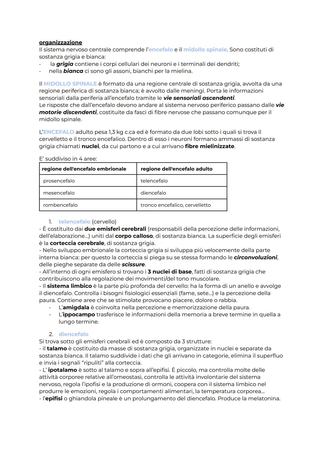 IL SISTEMA NERVOSO
Il sistema nervoso coordina l'attività degli organi e ci fa relazionare con l'esterno. Esso
opera seguendo 3 passaggi fon